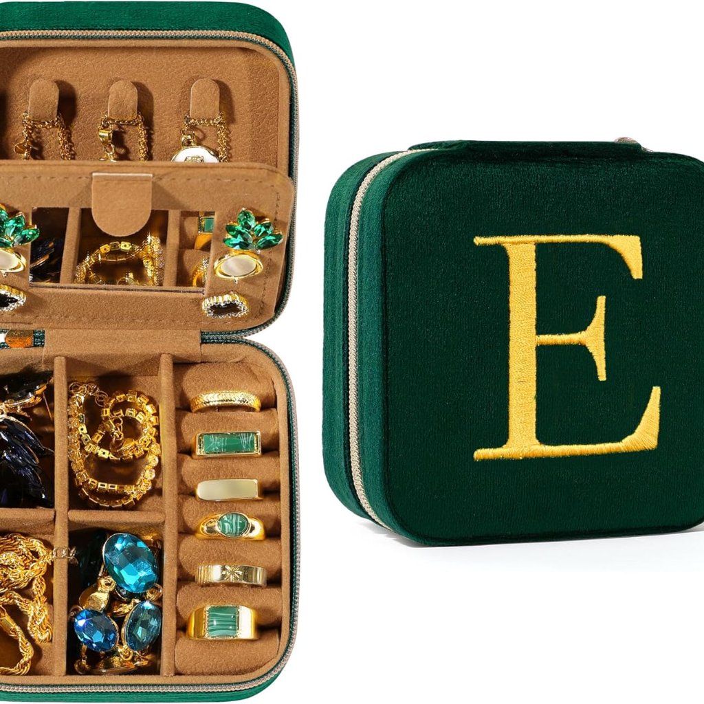 Emerald Green Travel Jewelry Case  Travel Essentials Small Jewelry Boxes For W
